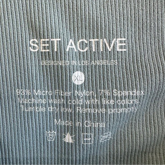 SET Active NWT Sculptflex Ribbed One Shoulder Sports Bra Teal XL Active Gym Yoga - Picture 6 of 6